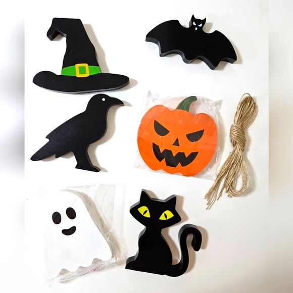 Halloween Tiered Tray Decor "Hordalor" - pack of 6 Self-Standing Wood Decoration - Picture 3 of 4